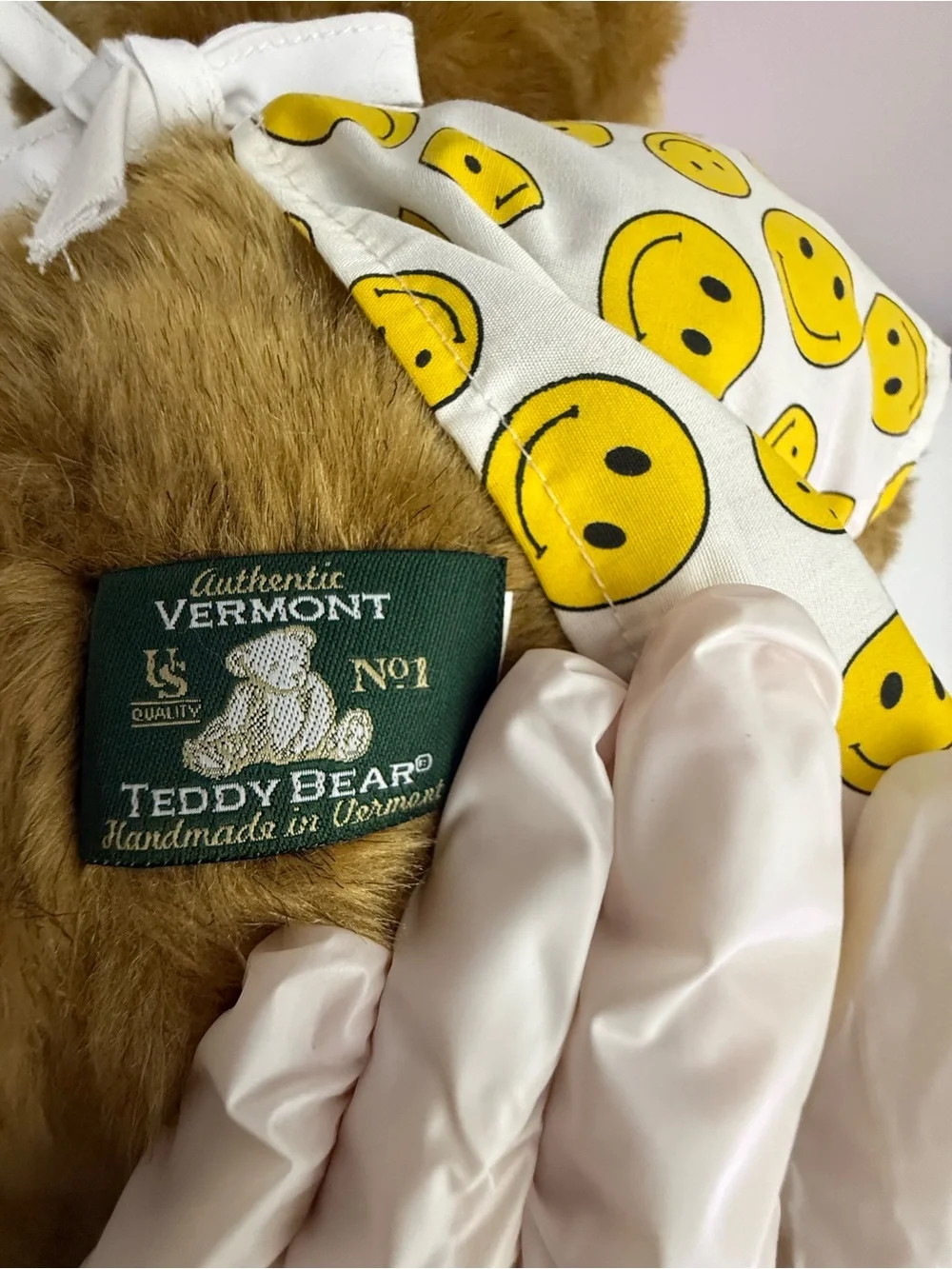 Vermont Teddy Bear Jointed Get Well Hospital Gown Plush 15